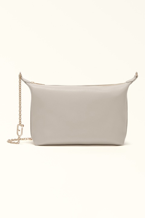 Furla, Geanta crossbody de piele Nuvola, Alb murdar