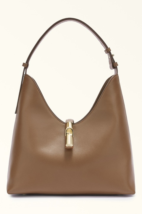 Furla, Geanta hobo de piele Goccia, Caramel