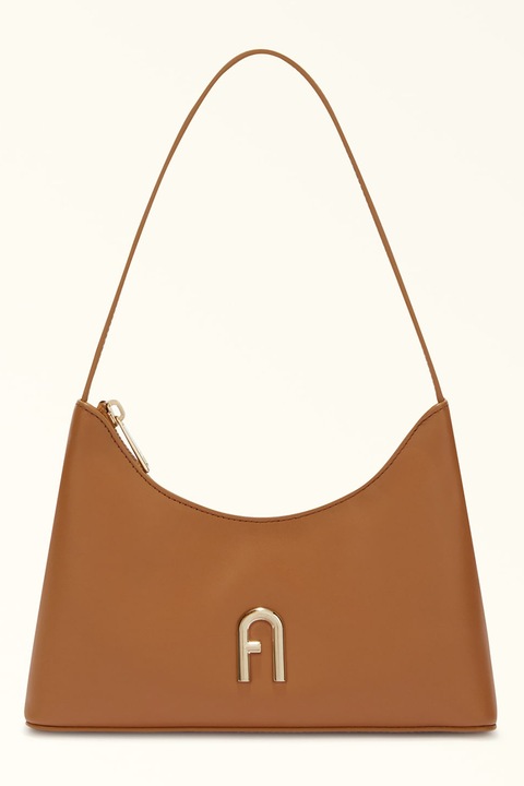 Furla, Geanta de piele cu bareta lunga de umar Diamante, Caramel