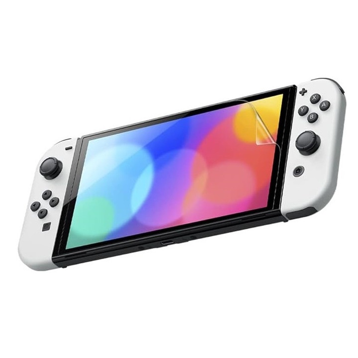 Folie silicon, pentru Nintendo Switch OLED, protectie ecran, antishock