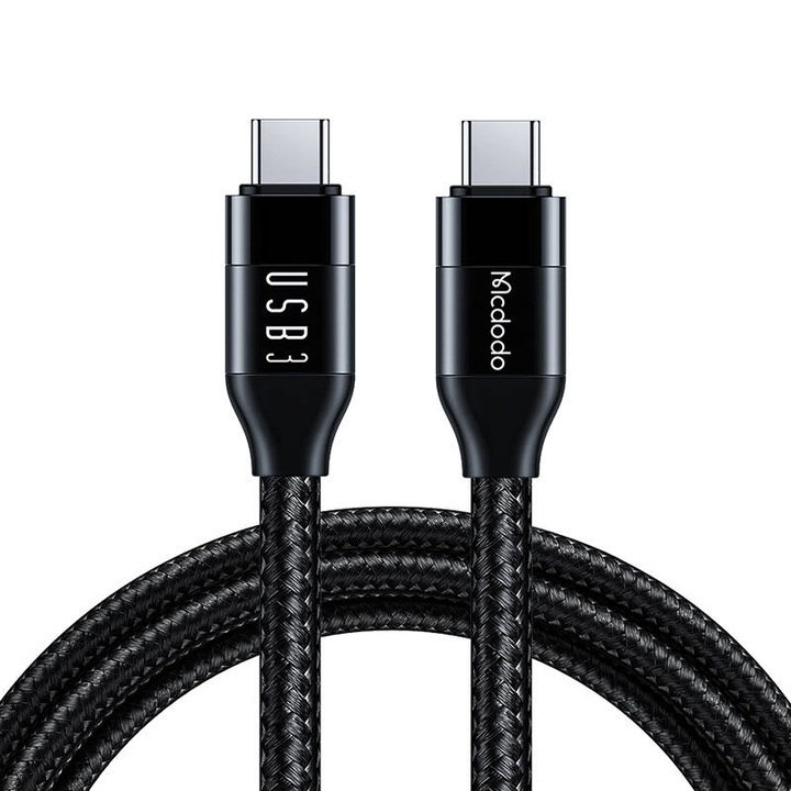 Cablu pentru incarcare si transfer date Mcdodo CA-7132, 2x USB-C, 100W, 5A, 480 Mbps, 1.2m, Negru