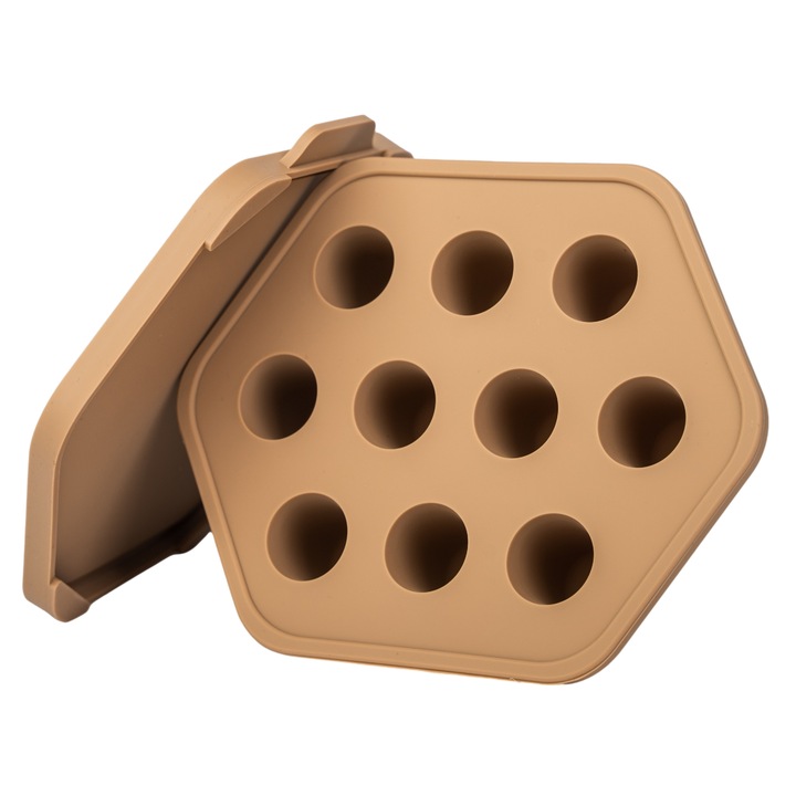 Силиконова тавичка за сладолед от кърма Babysnugg, подходяща за залъгалки с плодове, без BPA, Карамел