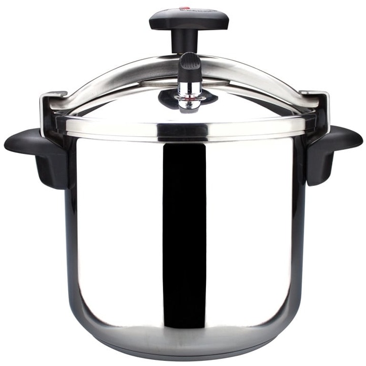 Oala sub presiune Magefesa-Star, otel inoxidabil 18/10, 10 litri, argintiu/negru