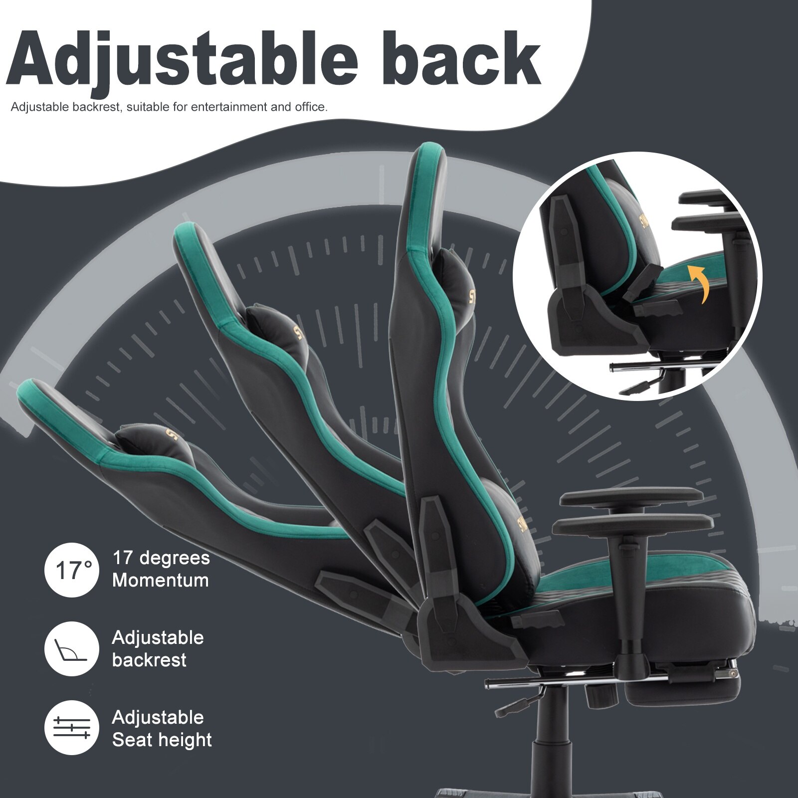 Scaun gaming Symino PG, ergonomic, piele PU, suport pentru picioare 3D, cotiere si spatar reglabile, capacitate de incarcare 200 kg, negru Scaun gaming Symino PG, ergonomic, piele PU, suport pentru picioare 3D, cotiere si spatar reglabile, capacitate de incarcare 200 kg, negru