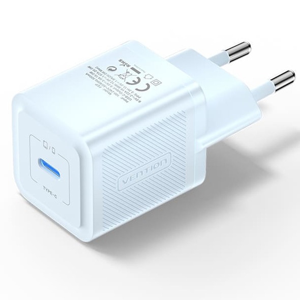 Incarcator retea Vention 20W, 1 x USB Type-C, 5V/3A, QC 3.0, Albastru
