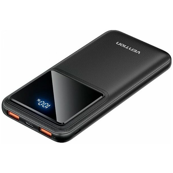 Acumulator extern Vention 10.000 mAh/37Wh, 22.5W , 2 x USB; 1 x USB Type-C, 1 x Micro USB, digital display pt. status baterie, max. 3A, Negru