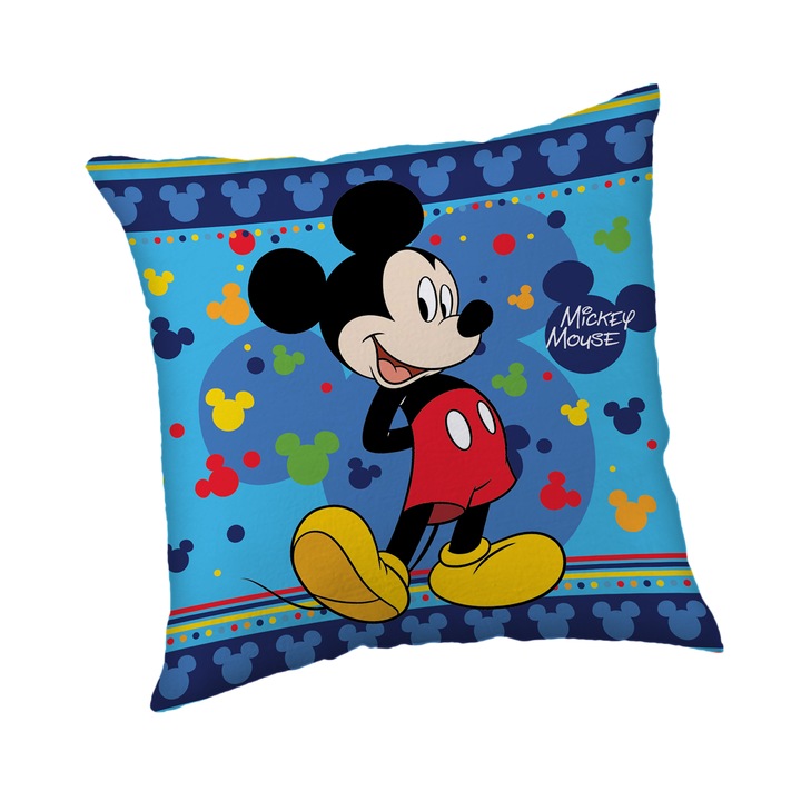 Mickey Mouse párna, 40x40 cm, kék