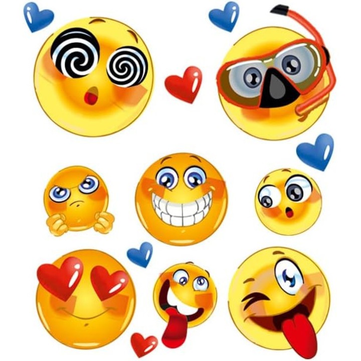 Emoticons melegen ragasztós applikációs készlet 15x20 cm, Netuno