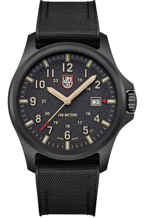 Мъжки часовник Luminox, Карбон/Каучук, Кварцов механизъм Ronda 515, Водоустойчивост 10 атм, Черен