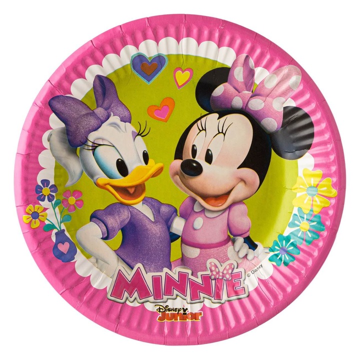 Set Farfurii Carton Disney Minnie, 20cm, 6 Buc, Multicolor
