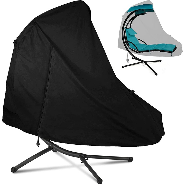 Husa pentru balansoar suspendat QttvbTna, impermeabila, protectie UV, 200x120cm, negru