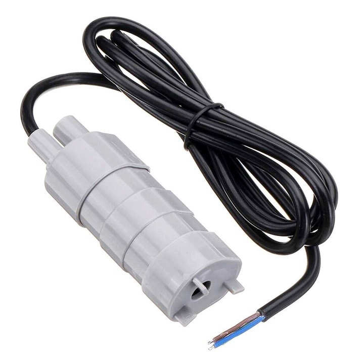 Потопяема помпа QttvbTna, 106x38x33mm, 12V, 1500 L/H, сиво/черно