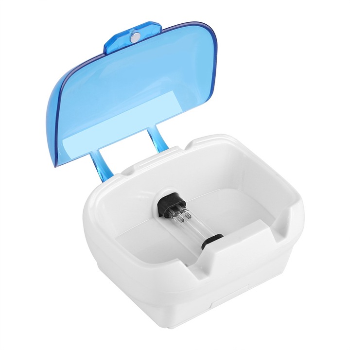 Sterilizator periute de dinti, QttvbTna, UV, albastru, 8.6x7.3x5.6cm