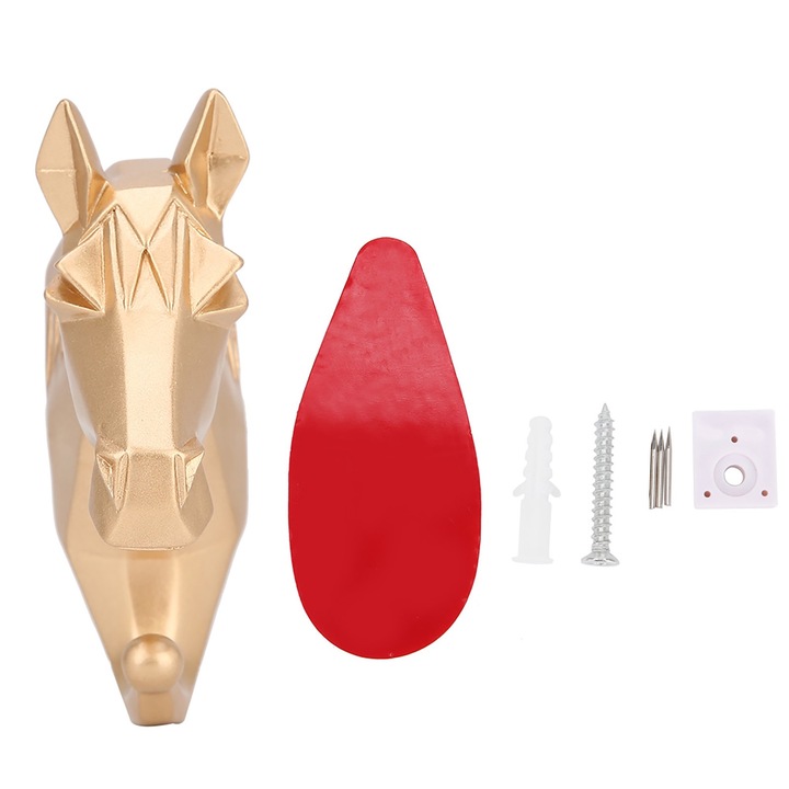 Ruhaakasztó, ló alakú, gyanta, arany