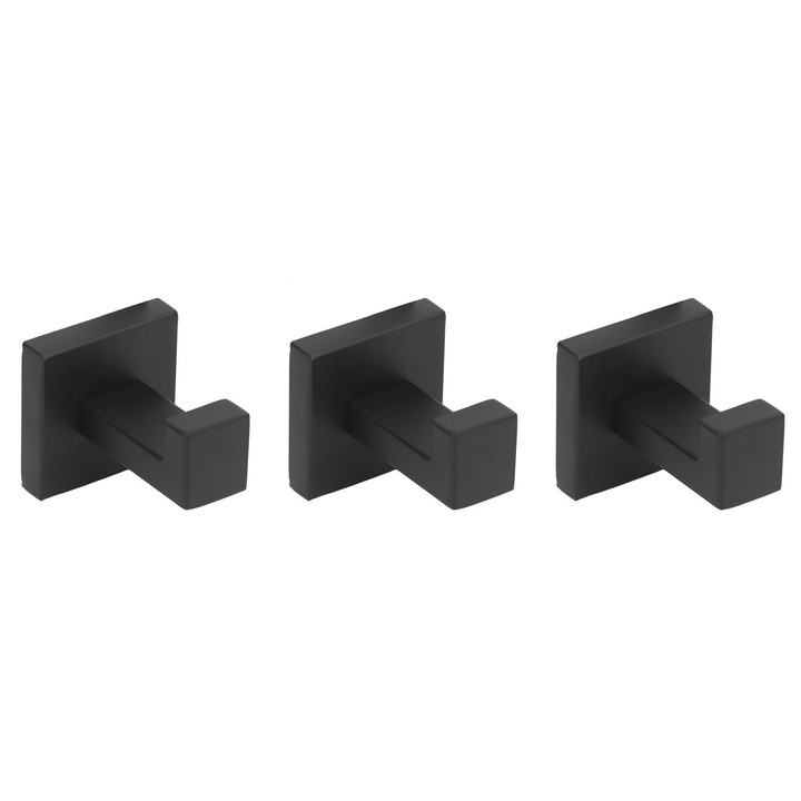 Set 3 agatatori, QttvbTna, Inox, Negru