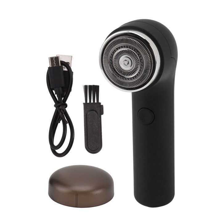 Aparat de ras electric mini, ABS, 60 min autonomie, incarcare 45 min, negru