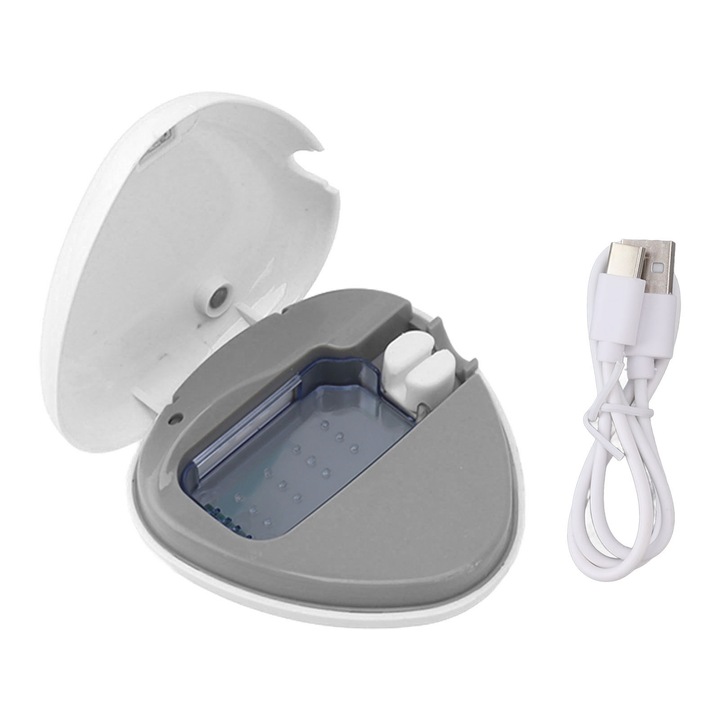 Hordozható fogkefe tok, gyors tisztítás, fehér