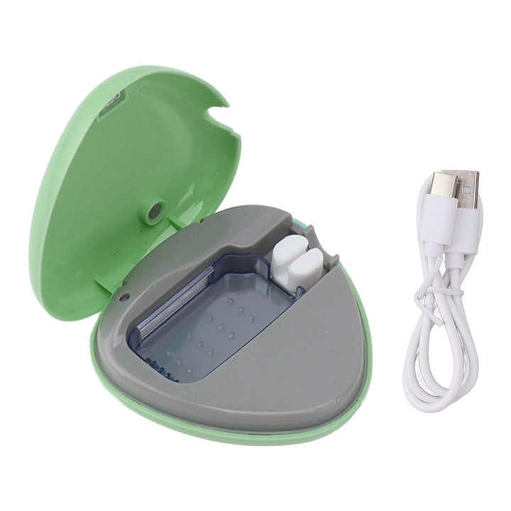 Hordozható fogkefe tok, gyors tisztítás, zöld, utazáshoz