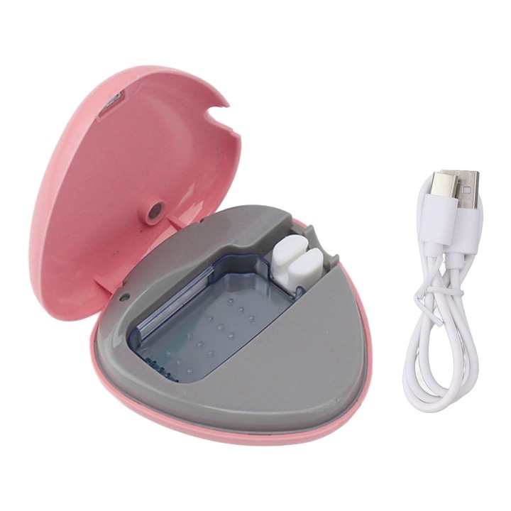 Hordozható fogkefe tok, rózsaszín, utazáshoz