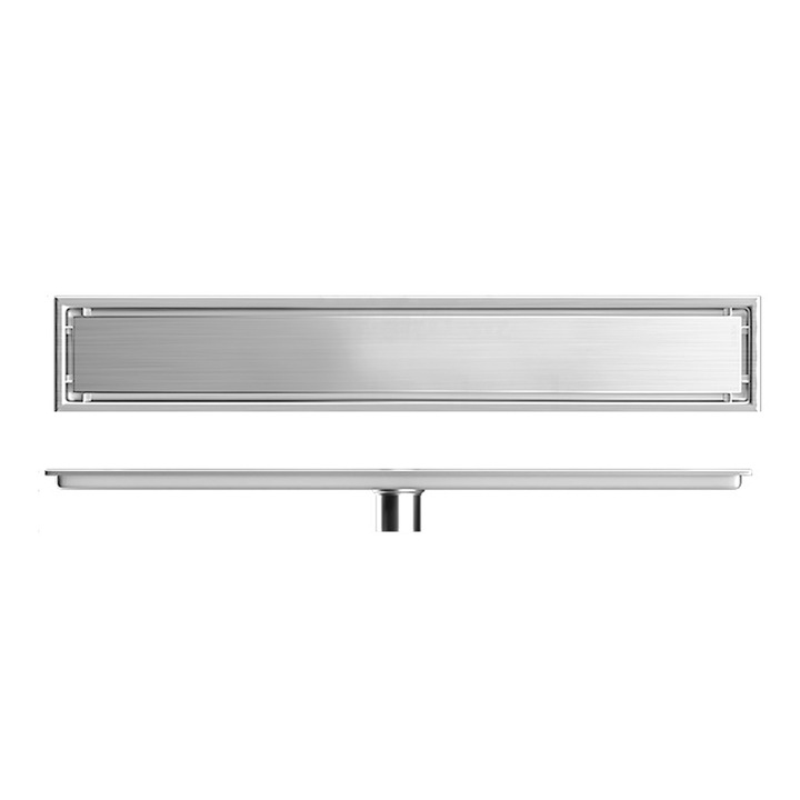 Rigola dus, QttvbTna, Inox, Argintiu, 10 x 40 cm