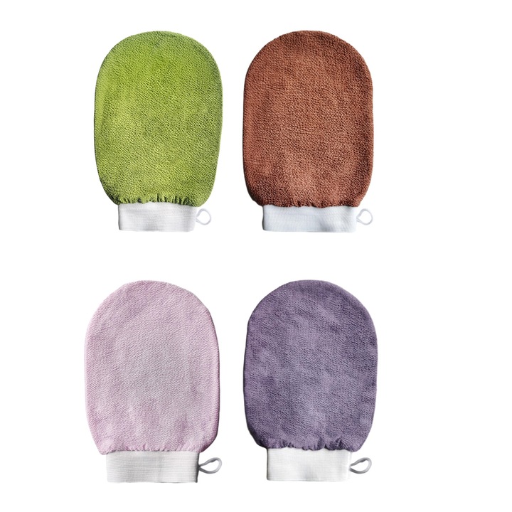 Set 4 Manusi exfoliante, QttvbTna, Viscoza, Multicolor