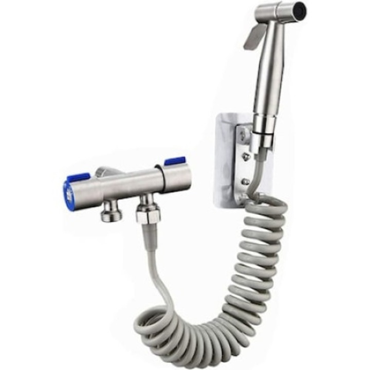 Set dus bideu, QttvbTna, 1.5m, argintiu, inox