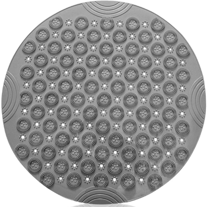 Covoras baie, QttvbTna, Antiderapant, Gri, 55x55cm