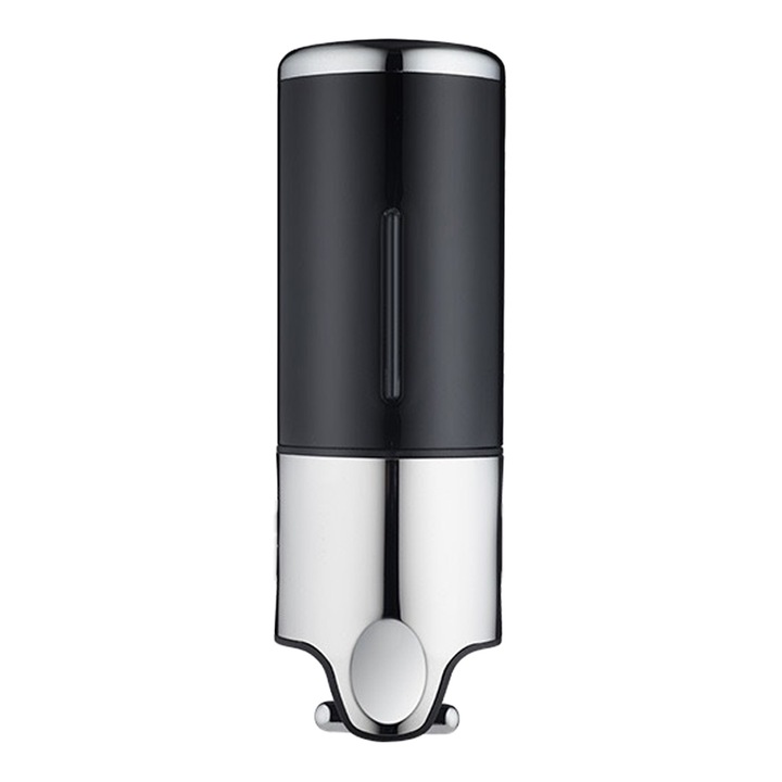 Dozator sapun lichid de perete QttvbTna, capacitate 500ml, negru, 24x12cm