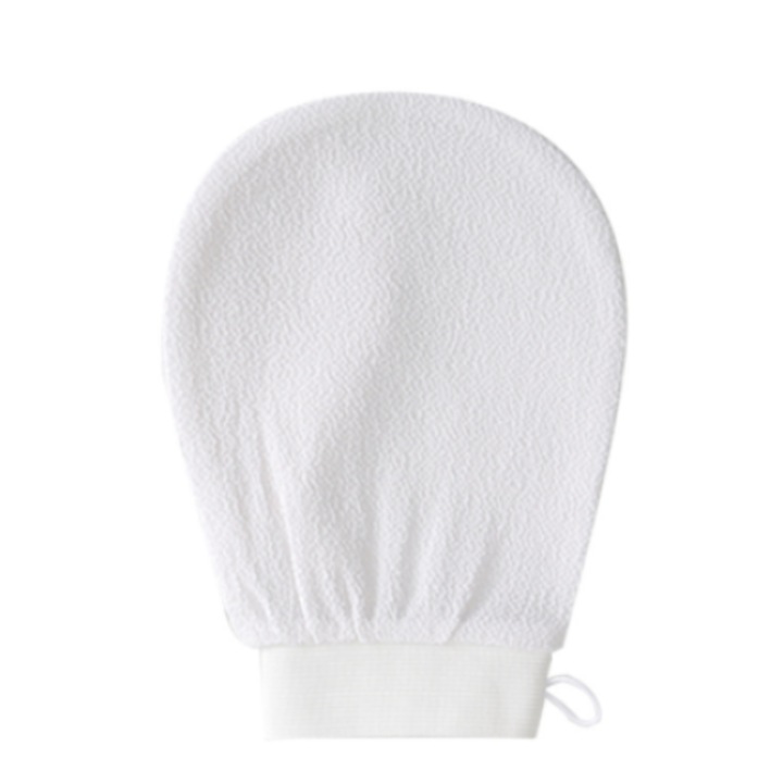 Manusi exfoliante QttvbTna, 100% fibra de viscoza, cu banda elastica, set 2 buc, bej
