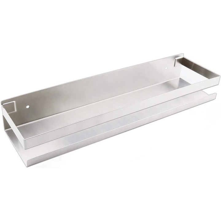 Raft QttvbTna, lemn, cu balustrada metalica, rezistente la umiditate si caldura, pentru baie/bucatarie/sufragerie, maro