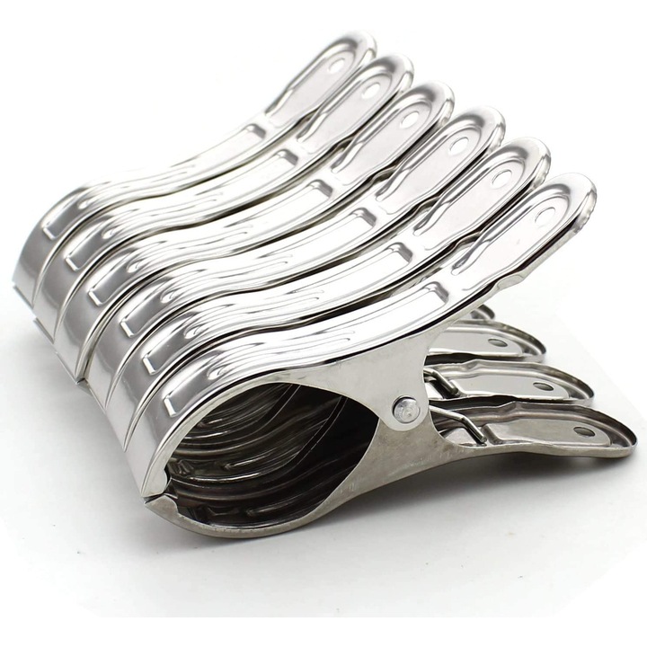 Set 6 Carlige de rufe, inox, argintiu, 16x9.5cm