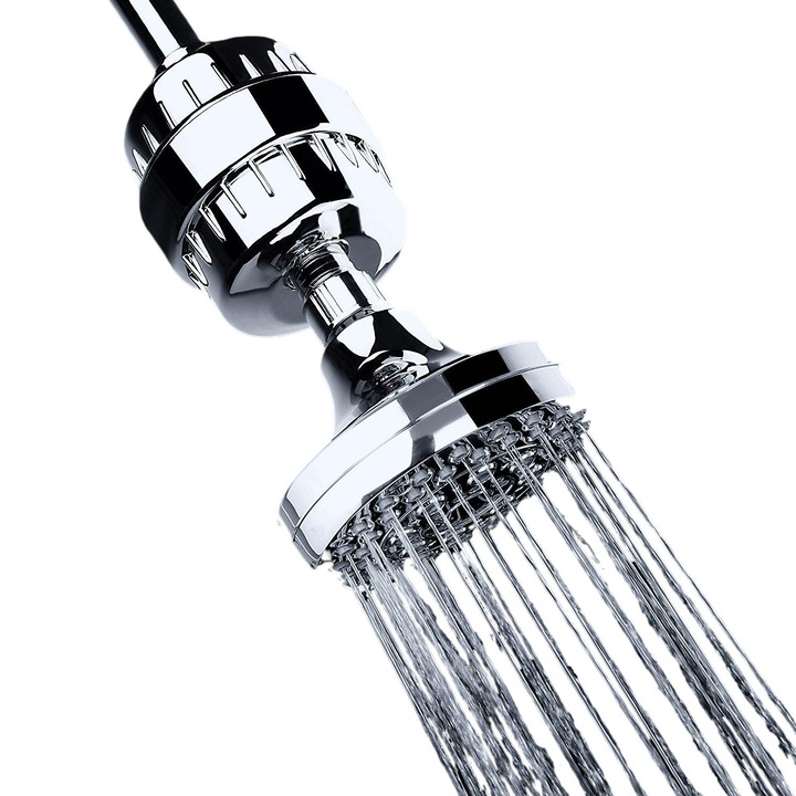 Душ филтър, QttvbTna, хром, 10x10x18cm, сребрист