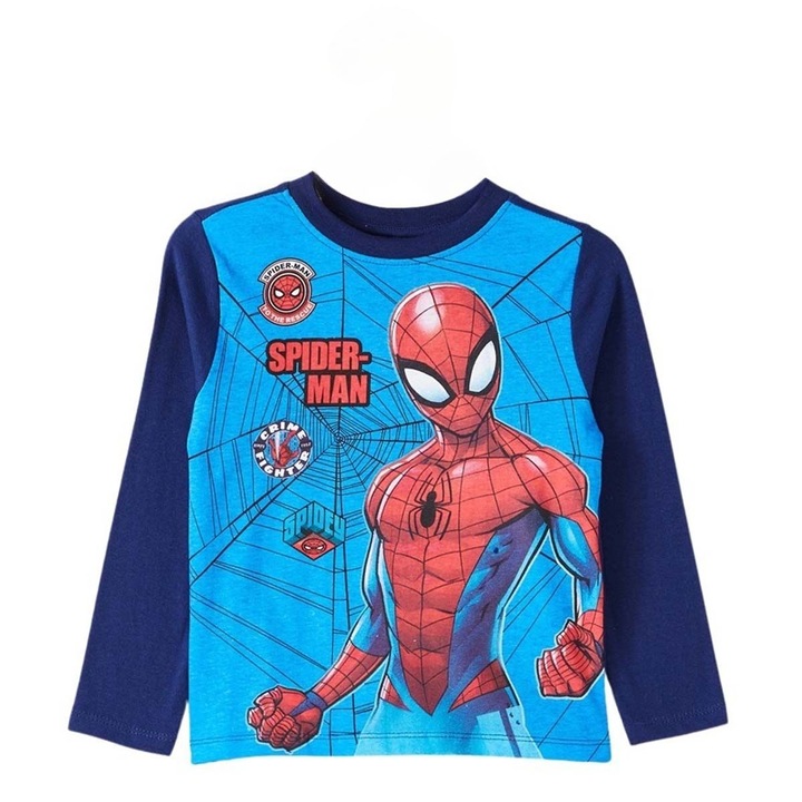 Bluza cu maneca lunga, 100% bumbac, multicolor, Crime Fighter, Spiderman, Multicolor