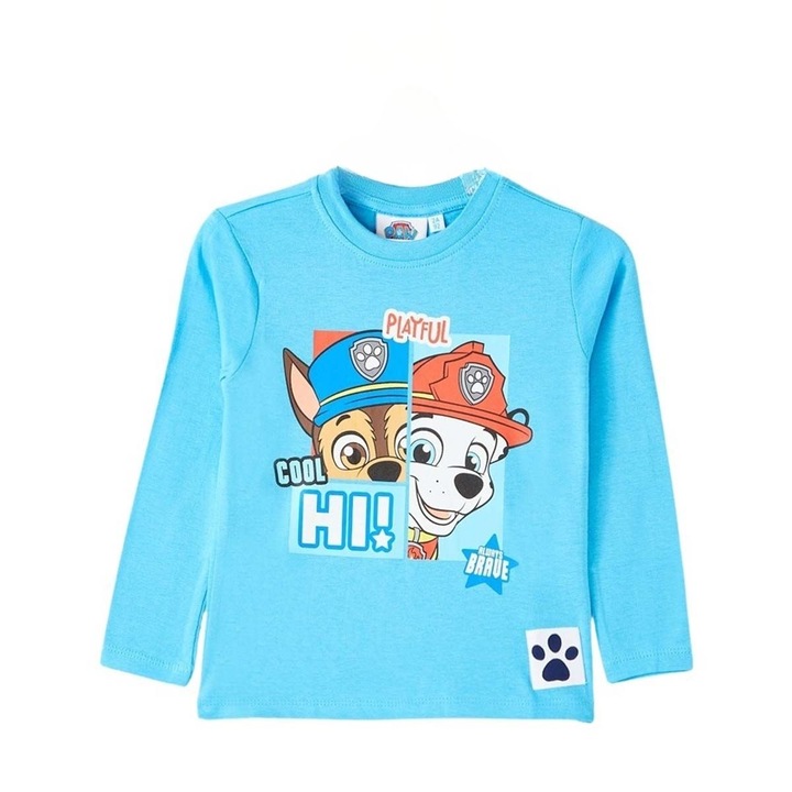 Bluza cu maneca lunga, 100% bumbac, multicolor, Playful Cool, Paw Patrol, Multicolor