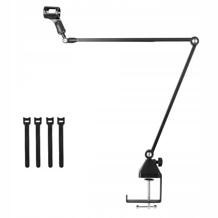 Професионална стойка за микрофон Boom Arm Stand CR-G® ZEA24, здрава, 360° многоъгълна настройка, 3 кг поддържано тегло, черна