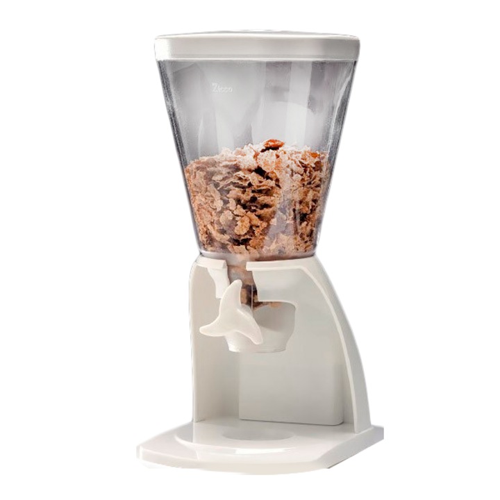 Müzli adagoló Alkan, 5,5L, polikarbonát, fehér, 21x25xh47cm