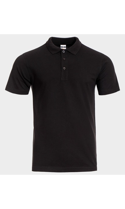Tricou polo Stenso Naos, bumbac, negru, Negru