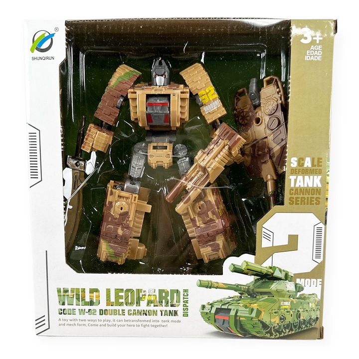 Transforming robot Chippo Robot Tank Leopard 334330, Tankká átalakuló robot, 22 cm, Katonai