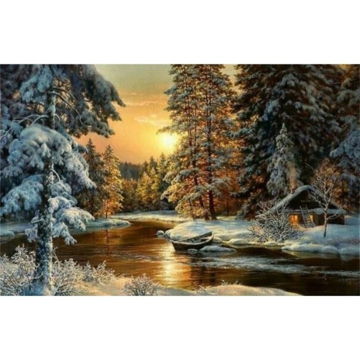 Рисуване по номера Art-hobby, Зимен пейзаж, 5359, размер 50x40 см, пейзажи