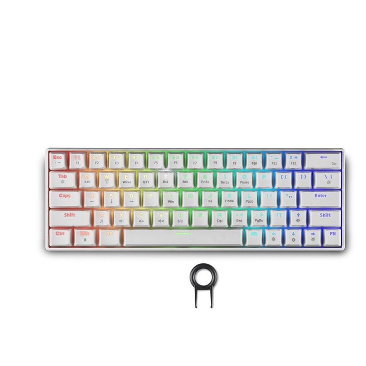 Клавиатура Геймърска безжична клавиатура Spartan Gear Pegasus 2 RGB White SG-085611