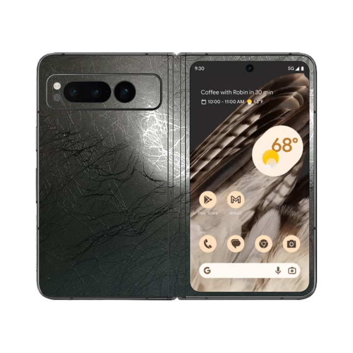 Протектор iSkinz for Google Pixel Fold - Cocoon Black, 360 Cut, Full Cover Adhesive Skin, Back and Side Protection