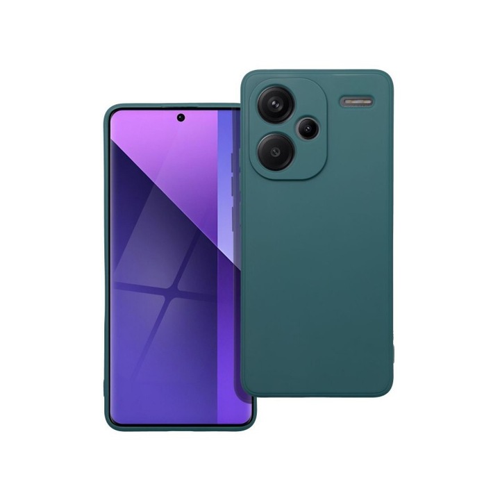 Husa Upzz Slim Matte Compatibila Cu Xiaomi Redmi Note 13 Pro Plus 5G, Silicon Slim Soft, Dark Green