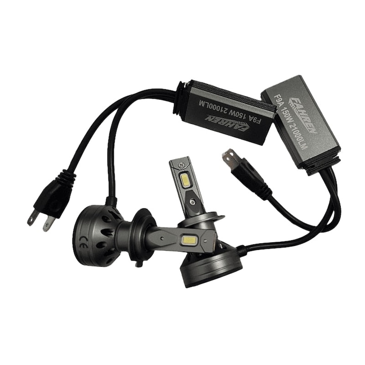 Комплект от 2 LED крушки F9A, H7, Can-bus, 150W, 6000K, 21000LM, 30.000h, 12V