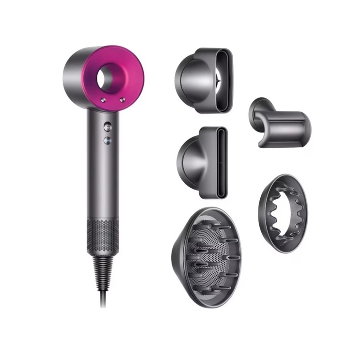 Professzionális hajszárító, 4 hőmérséklet fokozat, ion technológia, ergonomikus kialakítás, neon burgundi, 2050W