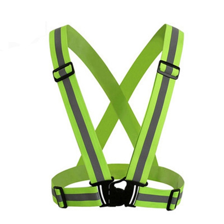 Bretele reflectorizante, benzi ajustabile, universala, verde