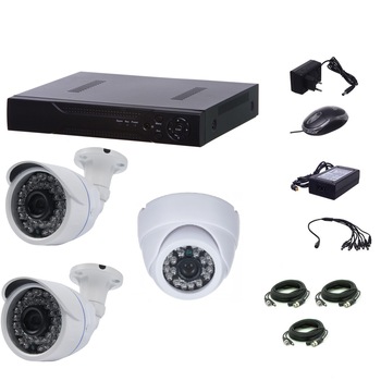 Kit supraveghere video AKU 3 camere 2.0 Mpxl interior/exterior + DVR 4 canale LAN H264 Kit supraveghere video AKU 3 camere 2.0 Mpxl interior/exterior + DVR 4 canale LAN H264
