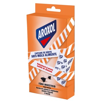 Capcane de hartie antimolii Aroxol pentru alimente, 2 buc Capcane de hartie antimolii Aroxol pentru alimente, 2 buc