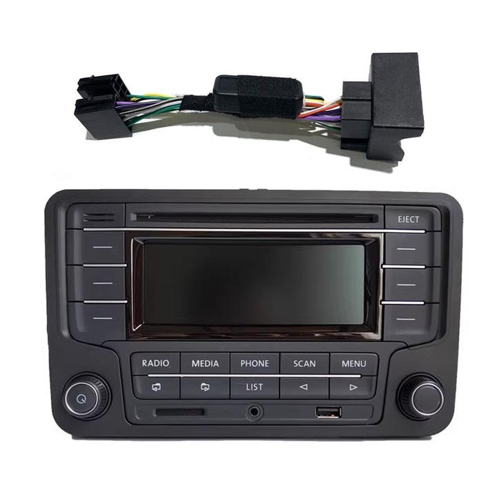 Радио за кола VW RCN210, Chigoods, Симулатор Canbus, Bluetooth, CD, AUX, MP3, USB, Golf / Passat / Jetta, Черен