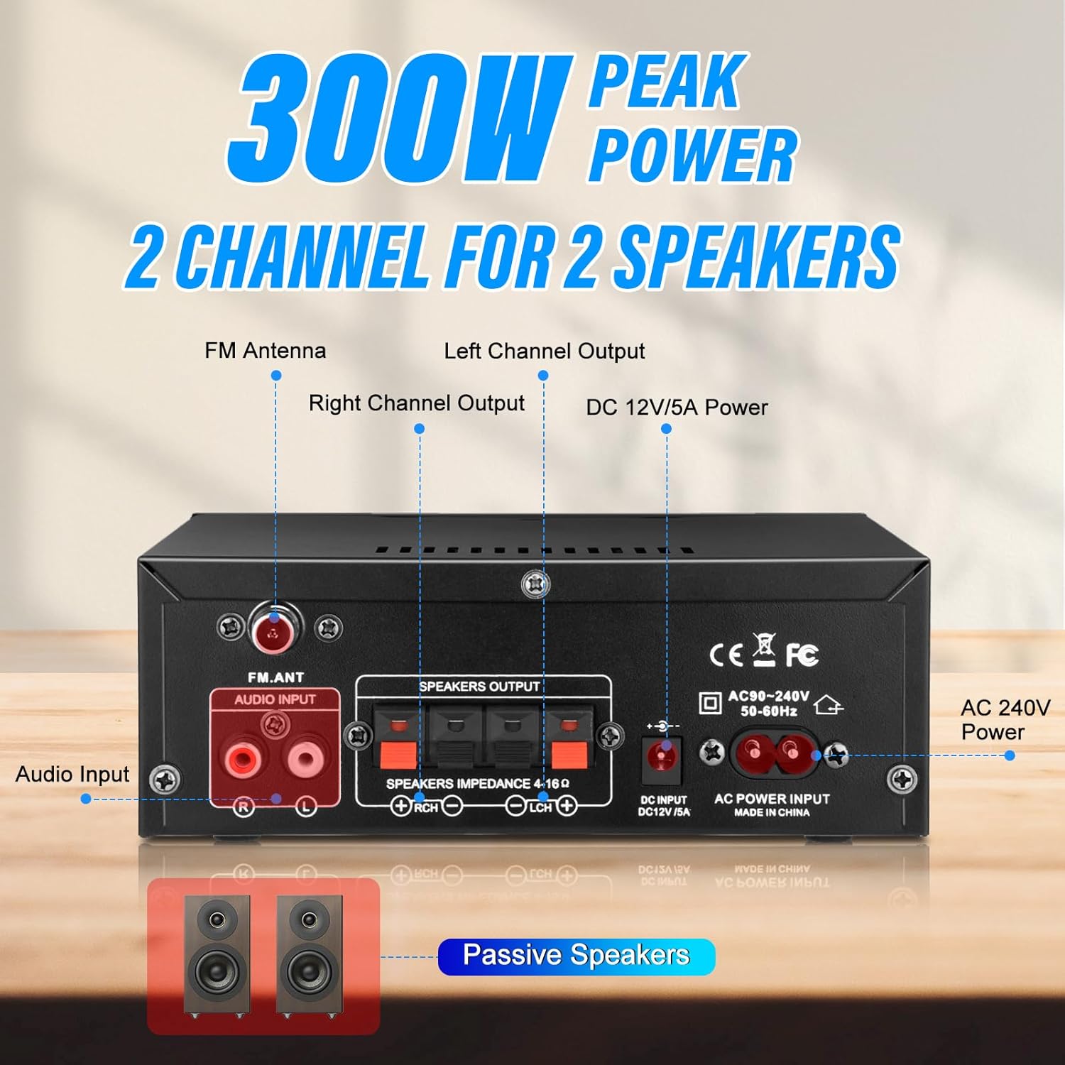  GOSTOCK Bluetooth5 0 USB SD 2x40W 