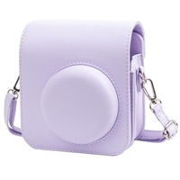 Geanta Foto, Zggzerg, Husa Fujifilm Instax Mini 12, Impermeabil, Uzura -rezistent, Design precis al gaurii, Potrivire perfecta, Cu cureaua ajustabila detasabila, PU, 13.5 x 7.5 x 11.5cm, Violet